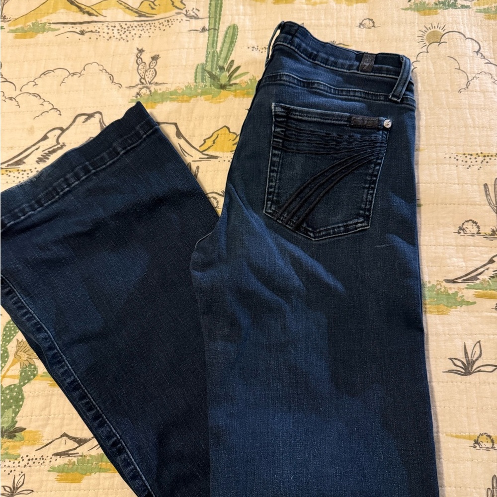 7 For All Mankind Dark Indigo Boot Cut Jeans